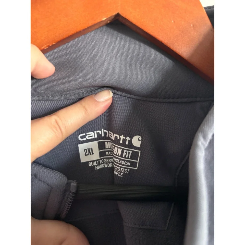 Carhartt Mens Gray Modern‎ Fit Soft Shell Full Zip Jacket 2XL